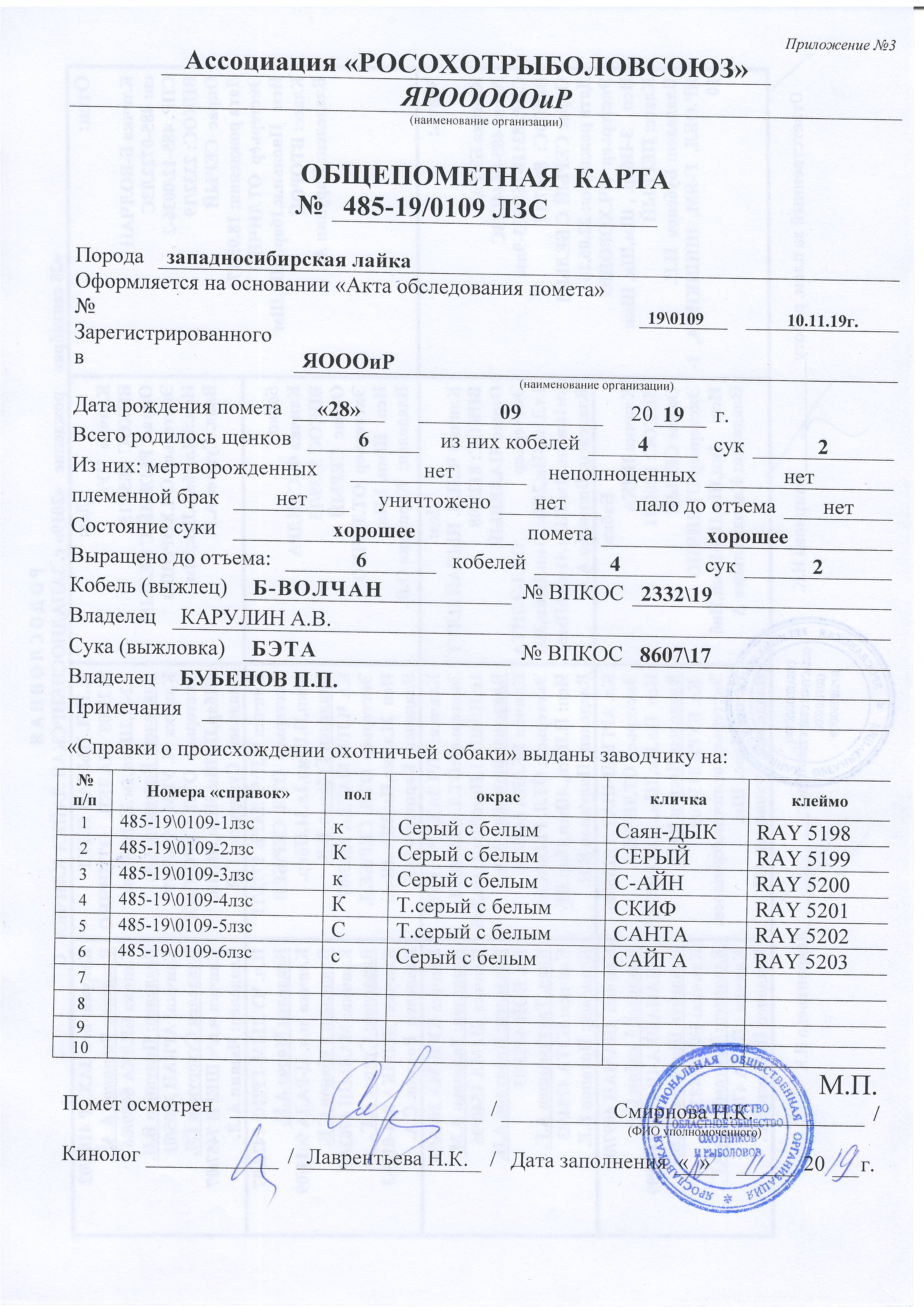 Акт обследования помета ркф образец